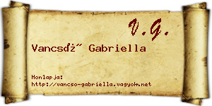 Vancsó Gabriella névjegykártya
